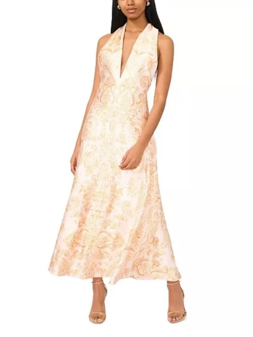 Parker The Nia Romantic Printed Open Back Halter Maxi Dress Paisley Dandelion - Picture 2 of 12